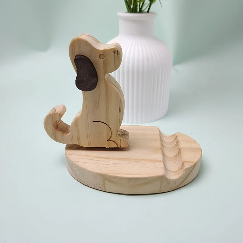 Houten Hond Telefoonstandaard