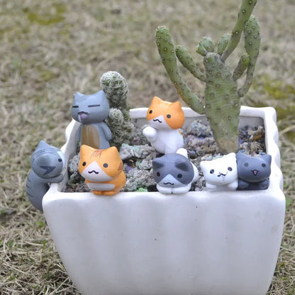 6-delige Gelukkige Kat Miniatuur Tuinset