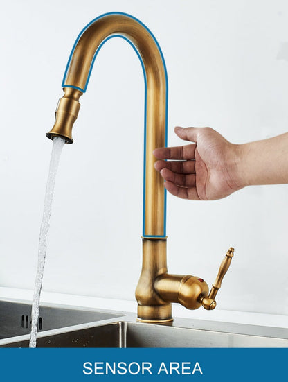 Antique Bronze Kitchen Faucet with Touch Control
