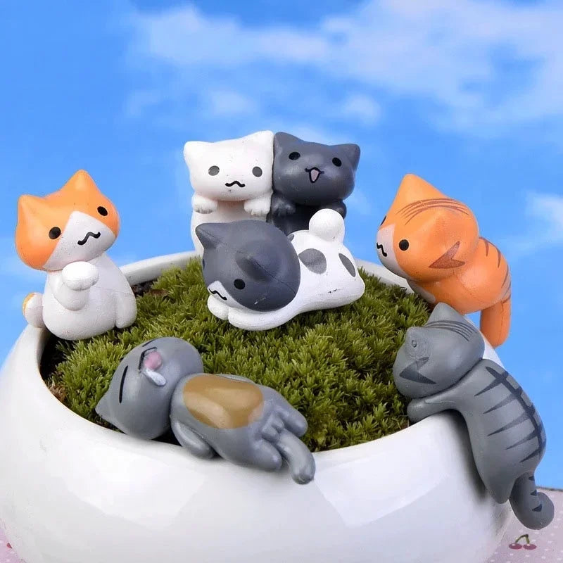 6-delige Gelukkige Kat Miniatuur Tuinset