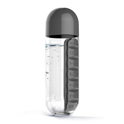 Waterfles met Pillendoos – 2-in-1 Medicijnhouder