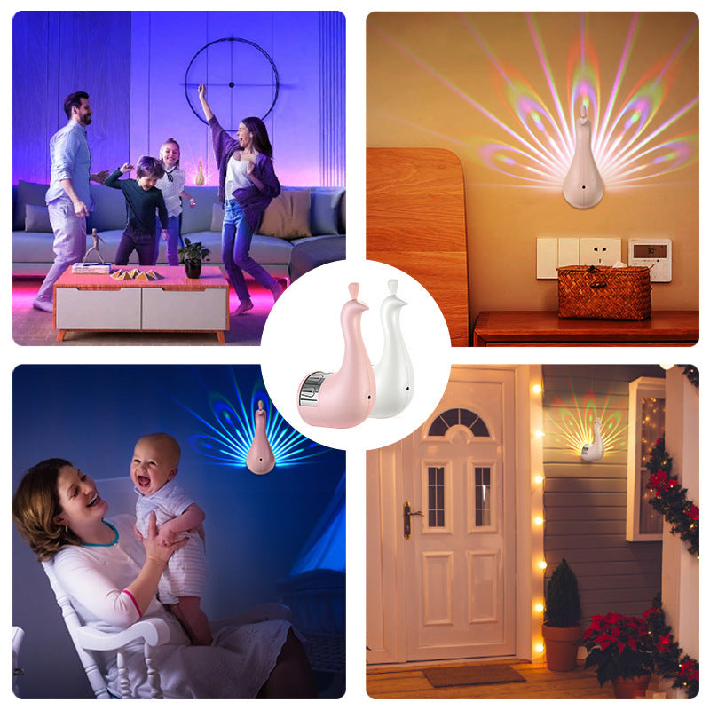 Kleurrijke Peacock Nachtlamp Met Afstandsbediening