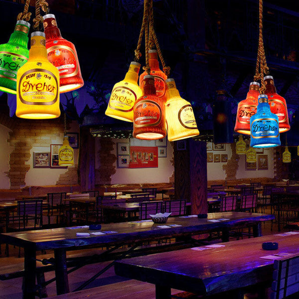 Kleurrijke Hanglamp Fles Design