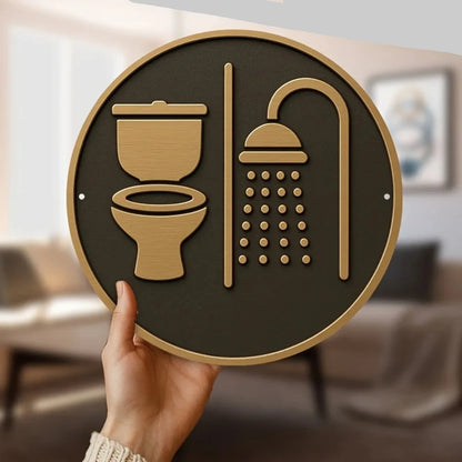 Modern Douche Toilet Pictogram Bord