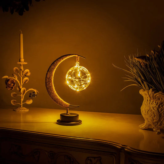 Maanlamp Rotan Handgemaakt LED