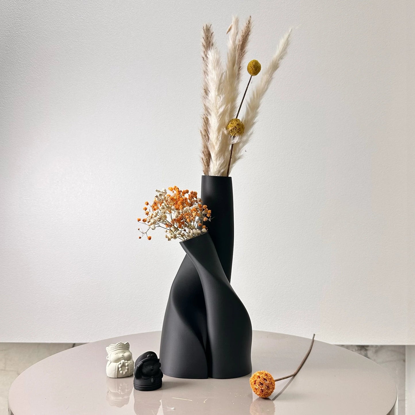 Couple Vaas met gedroogde bloemen