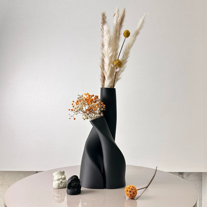 Couple Vaas met gedroogde bloemen
