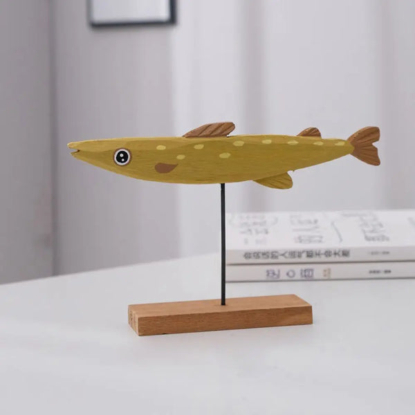 Handgemaakte Houten Vissculptuur