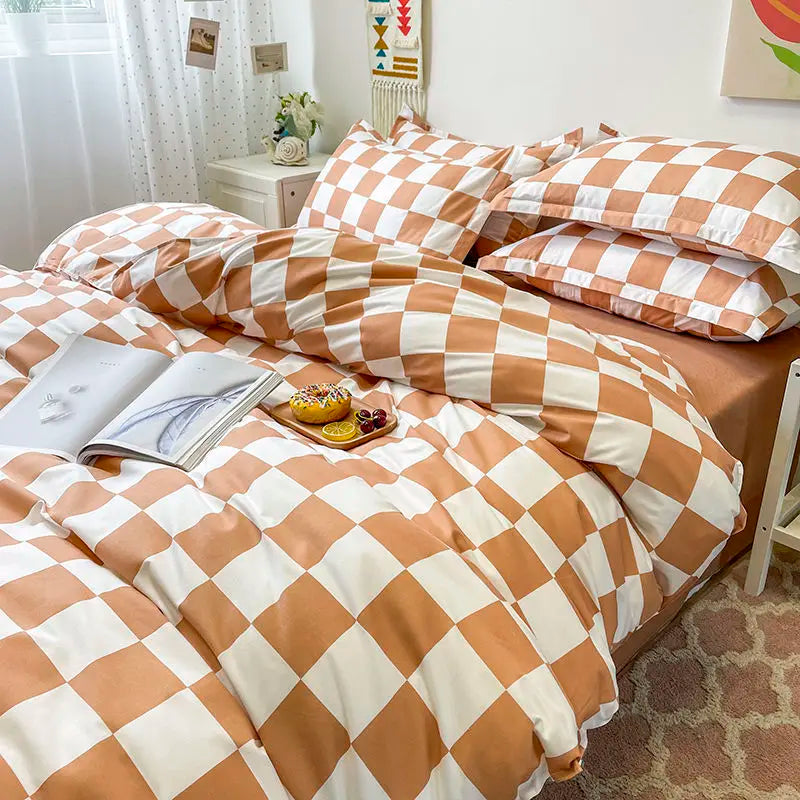 Geruite Beddengoed Set