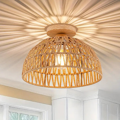 Boho Rotan Plafondlamp