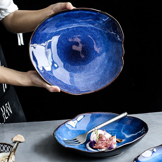 Blauwe Keramiek Dinerbord