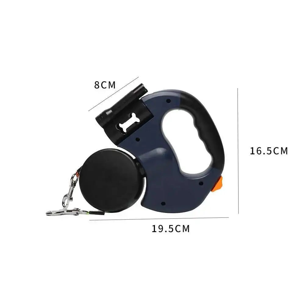 Auto Retractable Dubbele Hondenriem met Zaklamp