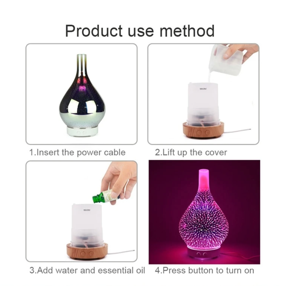 7 Kleur 3D Vuurwerk Aromadiffuser