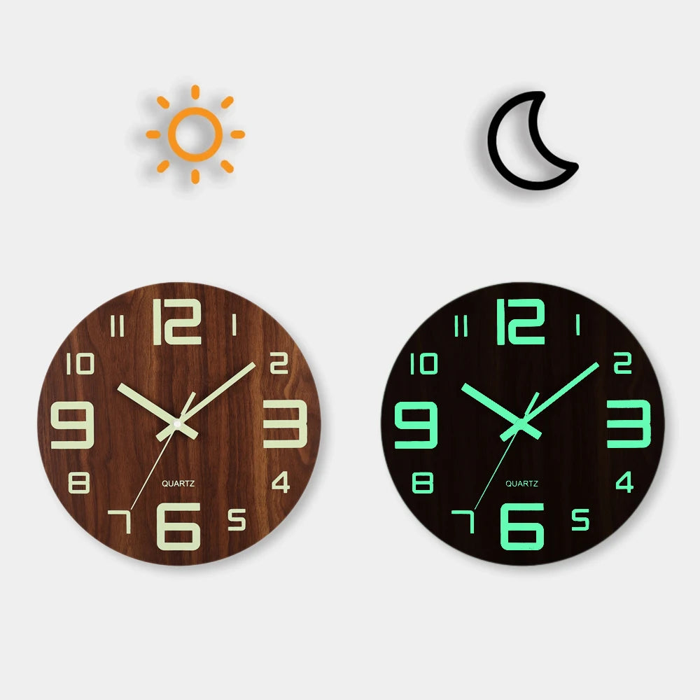 Glow in the Dark Stralende Wandklok