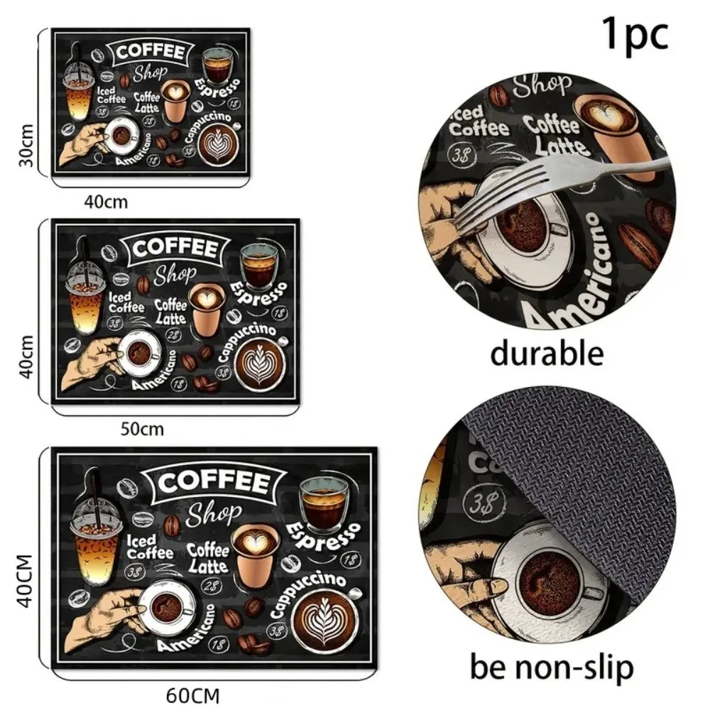 Retro Koffiepatroon Placemats 4 Stukken