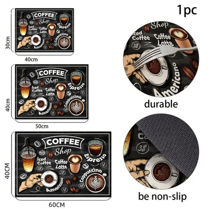 Retro Koffiepatroon Placemats 4 Stukken