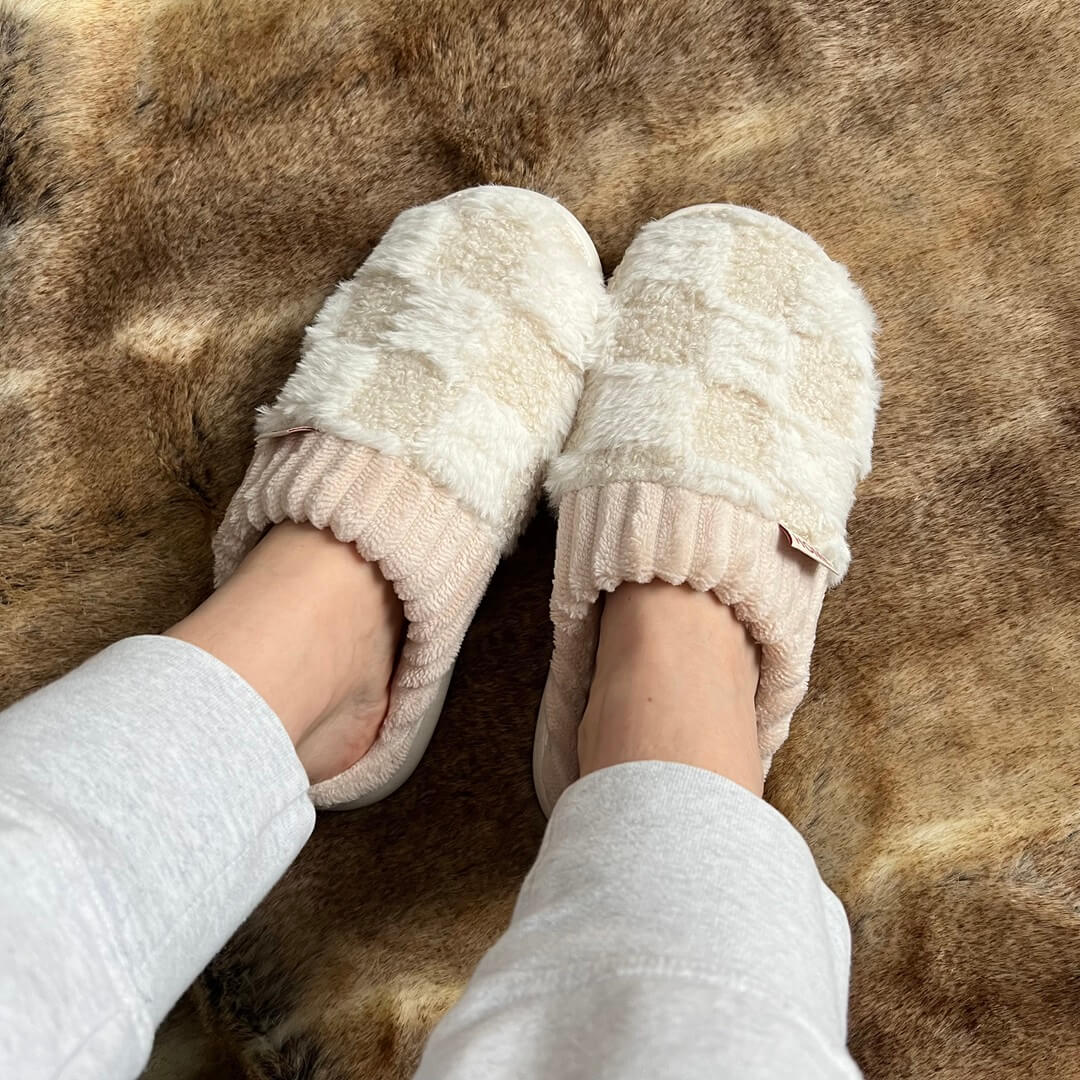 Winter Teen Wrap Warme geruite Katoenen Pantoffels