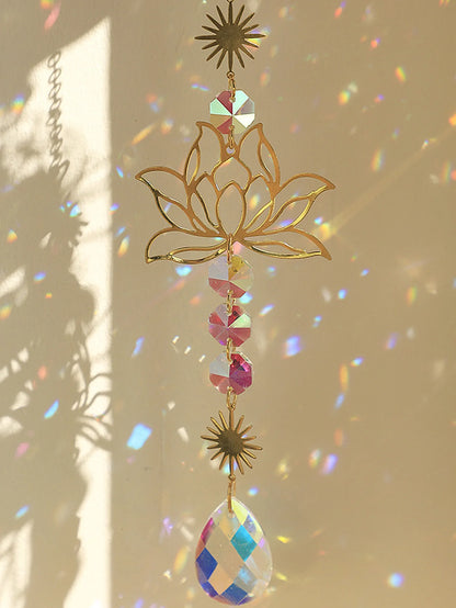 Gouden Lotus Zonvanger Crystal Sieraad