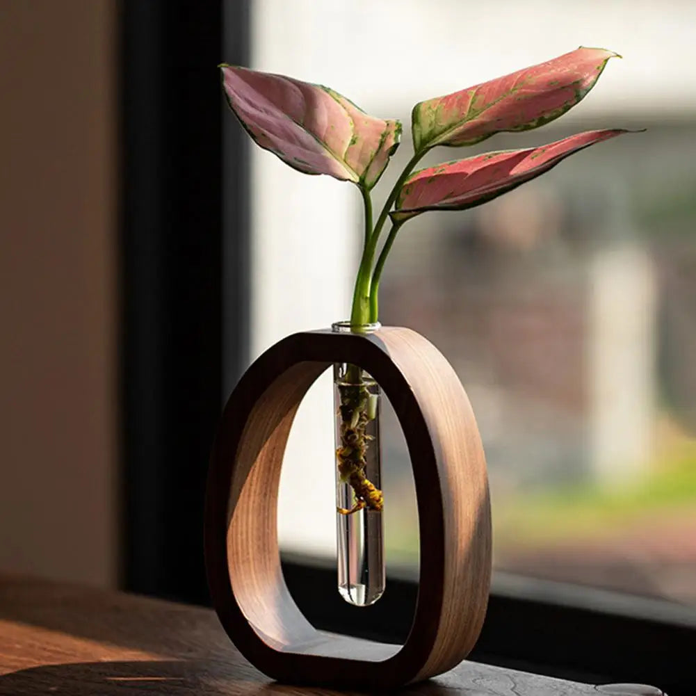 Houten Hydroponische Testbuisvaas