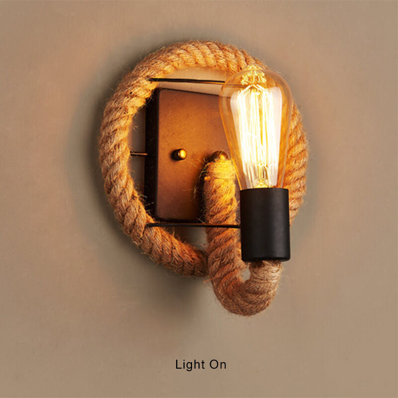 Stoere Touw Wandlamp