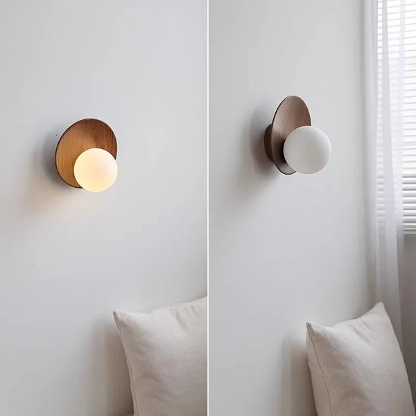 Walnoot Wandlamp Sfeerlicht