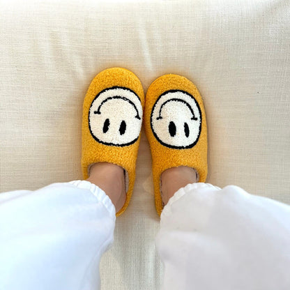 Smiley Gelukkig Gezicht Katoenen Pantoffels Schoenen Antislip
