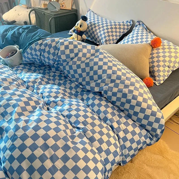 Geruite Beddengoed Set