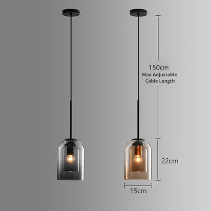 Dubbellaagse Glazen Hanglamp