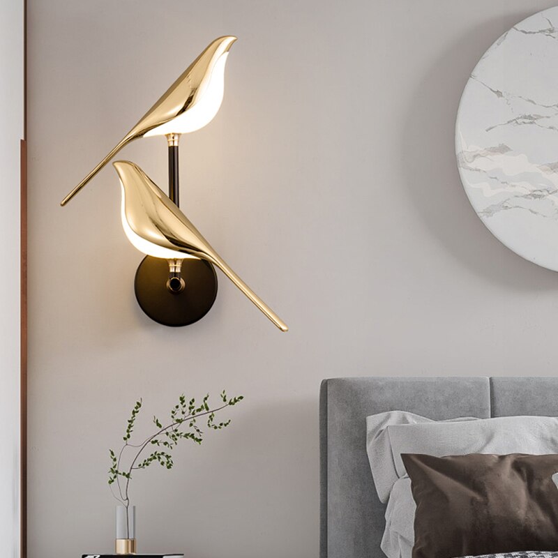 Gouden Vogel LED Wandlamp