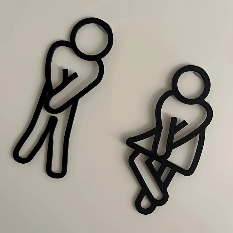 Grappig WC-deurdecor Compact Bordje Creatief Retro