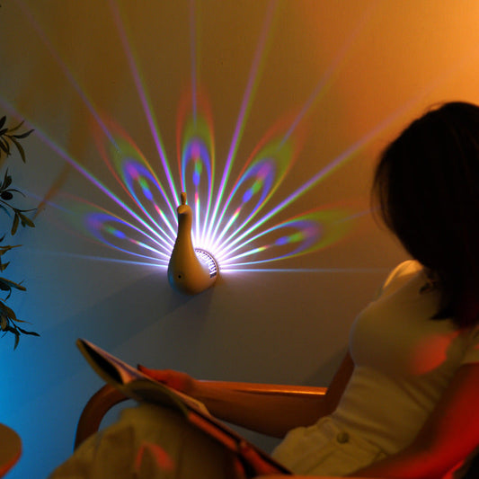 Kleurrijke Peacock Nachtlamp Met Afstandsbediening