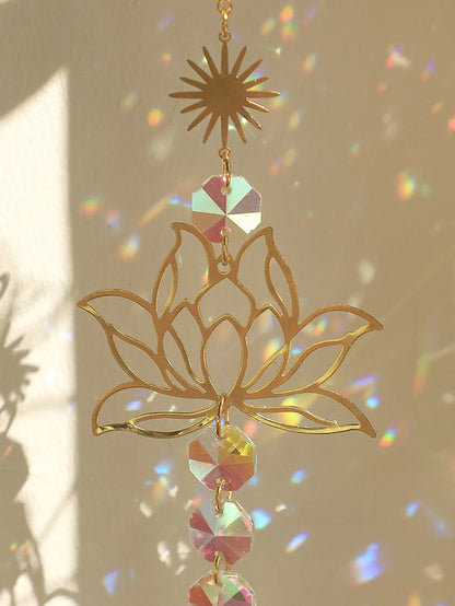 Gouden Lotus Zonvanger Crystal Sieraad