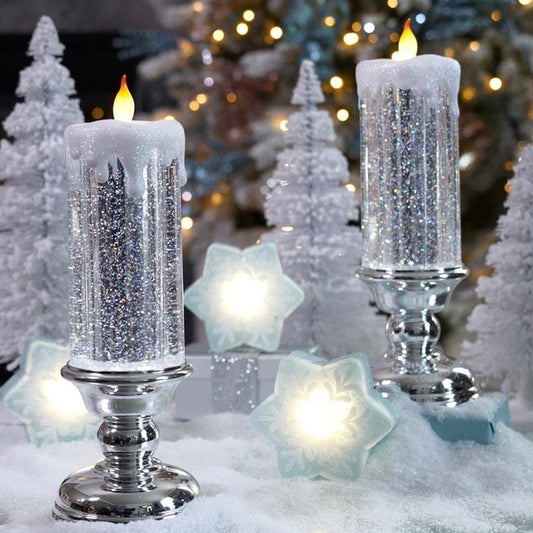 Kerst LED Glitter Kaarslamp