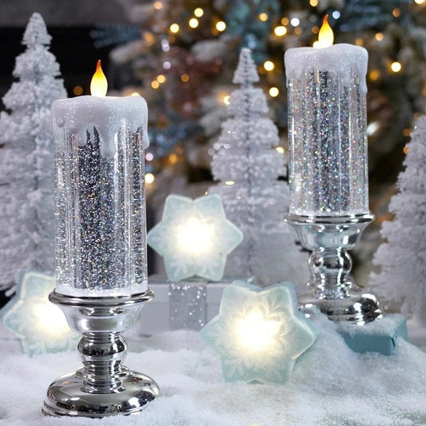 Kerst LED Glitter Kaarslamp
