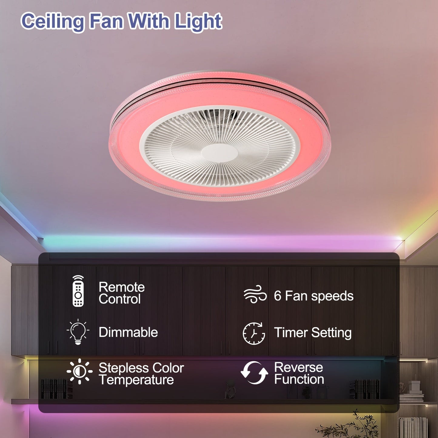 Smart Plafondventilator met Led Licht