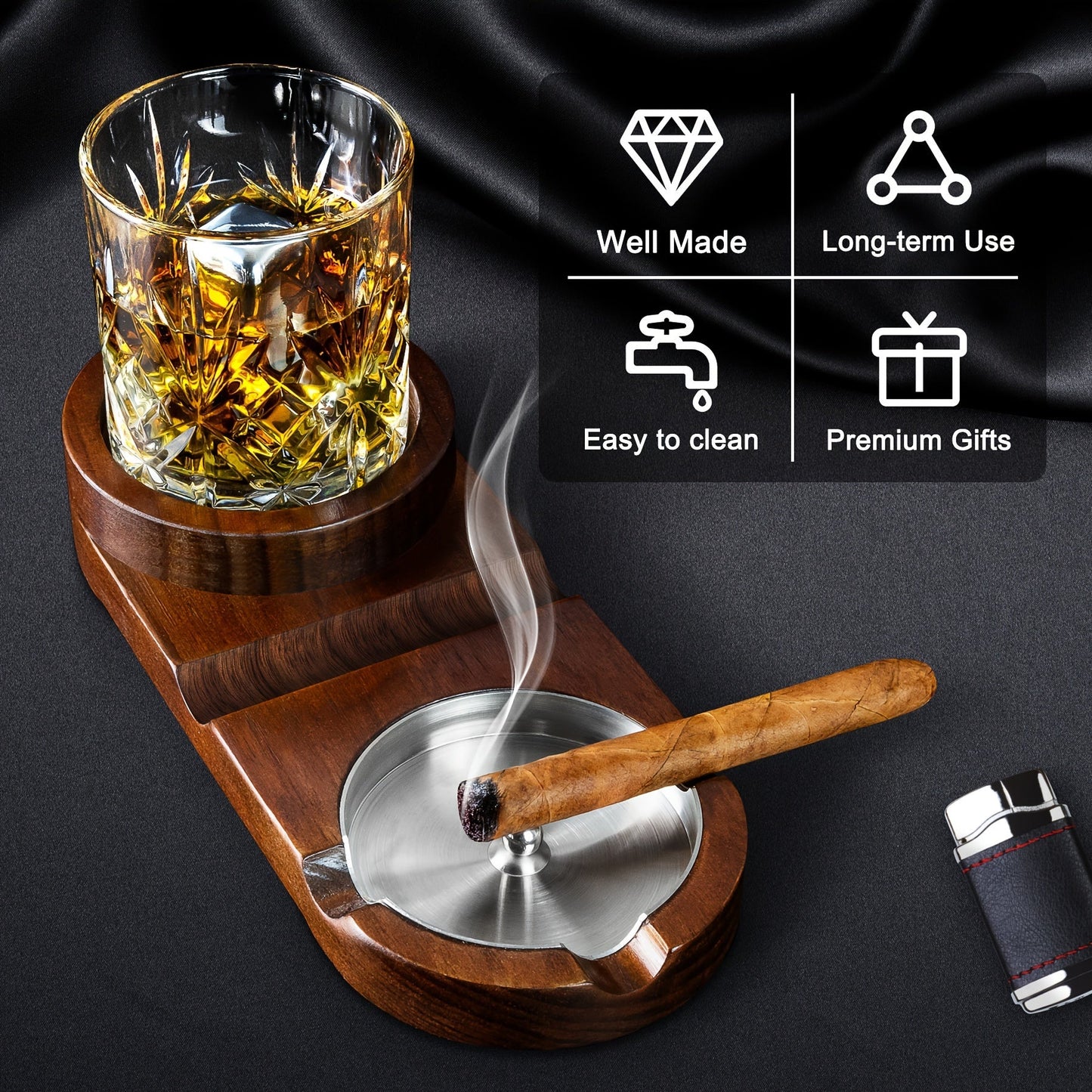 Sigarenasbak en Whiskyglasbak