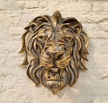 Gouden Leeuwenkop Muurdecoratie