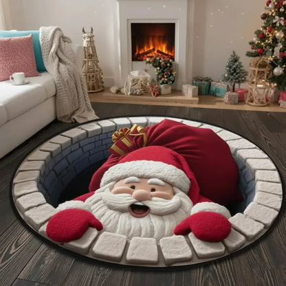 Kerstman Welkom Deurmat Rond Gezellig