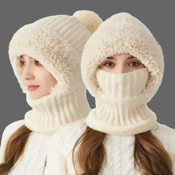 Warme Fleece Muts met Nekwarmer