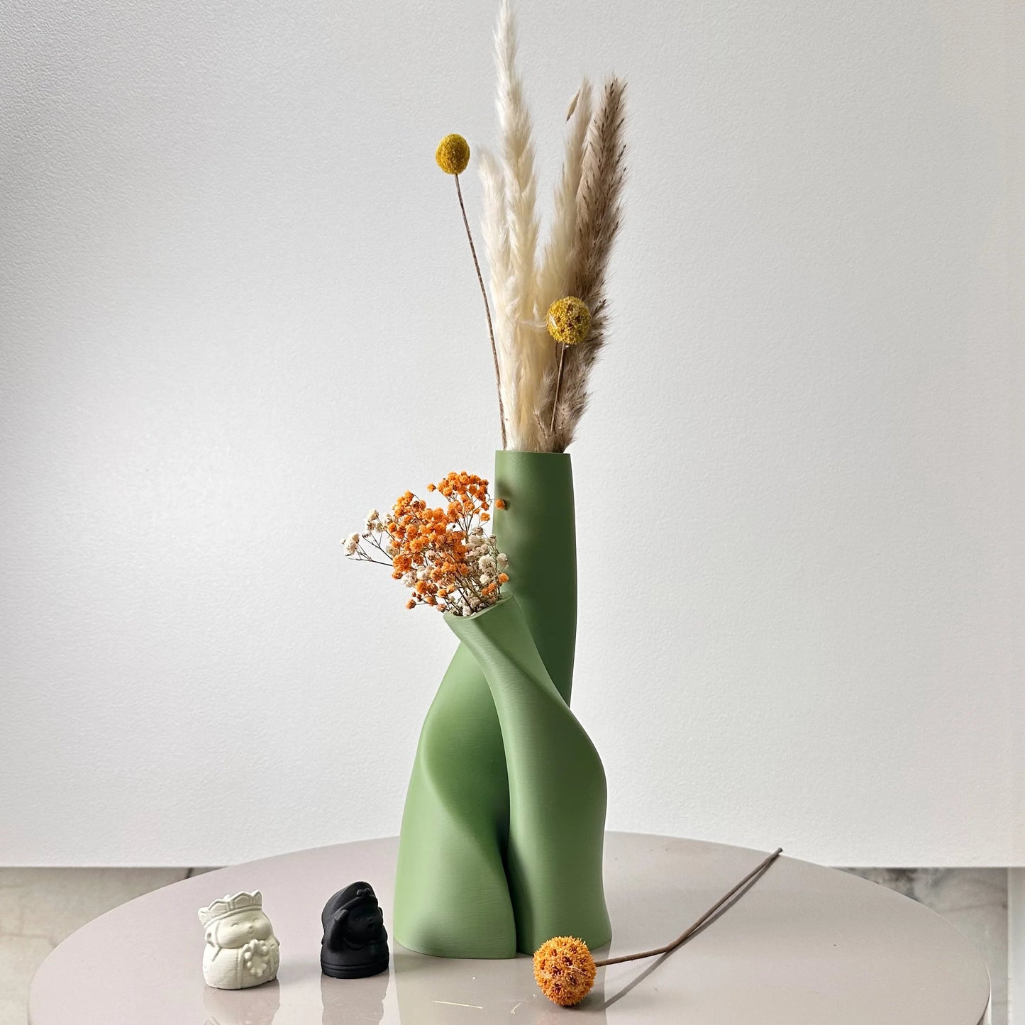 Couple Vaas met gedroogde bloemen