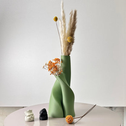 Couple Vaas met gedroogde bloemen