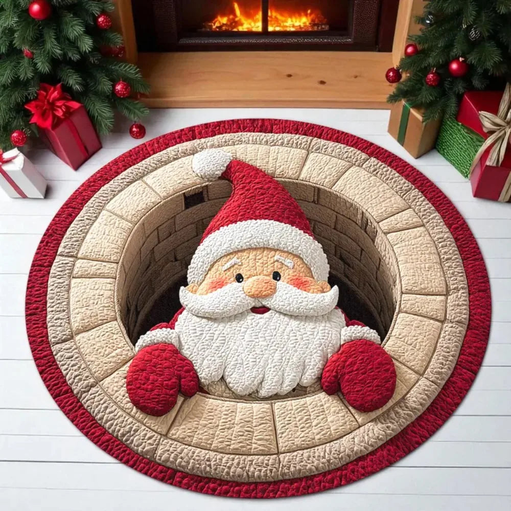 Kerstman Welkom Deurmat Rond Gezellig