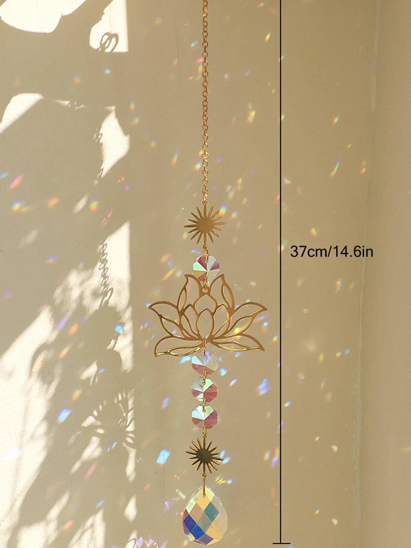 Gouden Lotus Zonvanger Crystal Sieraad
