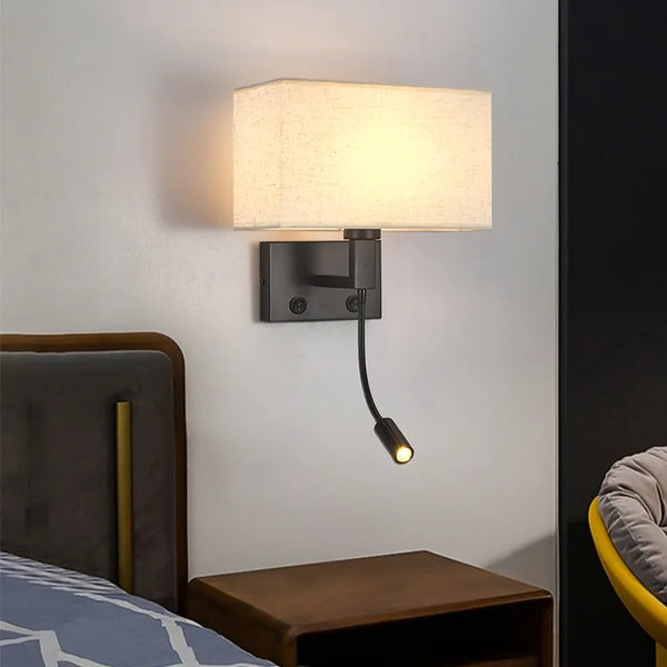 Stoffen Lampenkap Wandlamp E27 LED Wandlamp Met spots