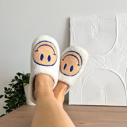 Smiley Gelukkig Gezicht Katoenen Pantoffels Schoenen Antislip
