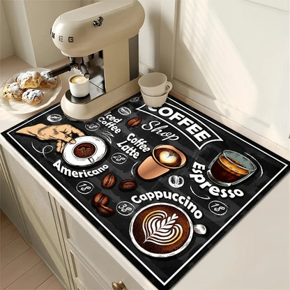 Retro Koffiepatroon Placemats 4 Stukken