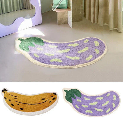 Antislip Fruit Boogvormig Waterabsorberend Badkamerkleed Toilet