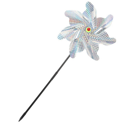 Maxbell Whirl Reflective Pinwheel Wind Spinner Sprankelend Zilver voor Boerderij Tuin Achtertuin