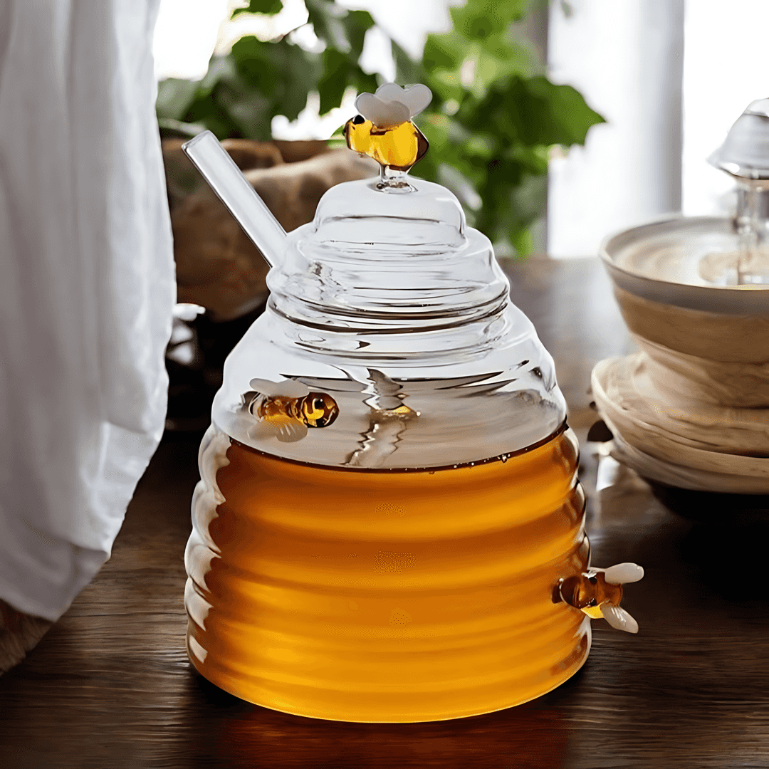 Honingpot Olieverdeler met Roerstaaf en Deksel