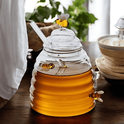 Honingpot Olieverdeler met Roerstaaf en Deksel
